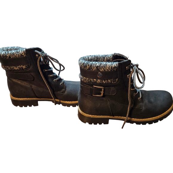 Cliffs 7.5 Gray Women's Insulated Water Resistant Combat Boots Shoes 7 1/2 - Picture 3 of 6